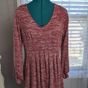 Pink Long Sleeve Sweater Dress